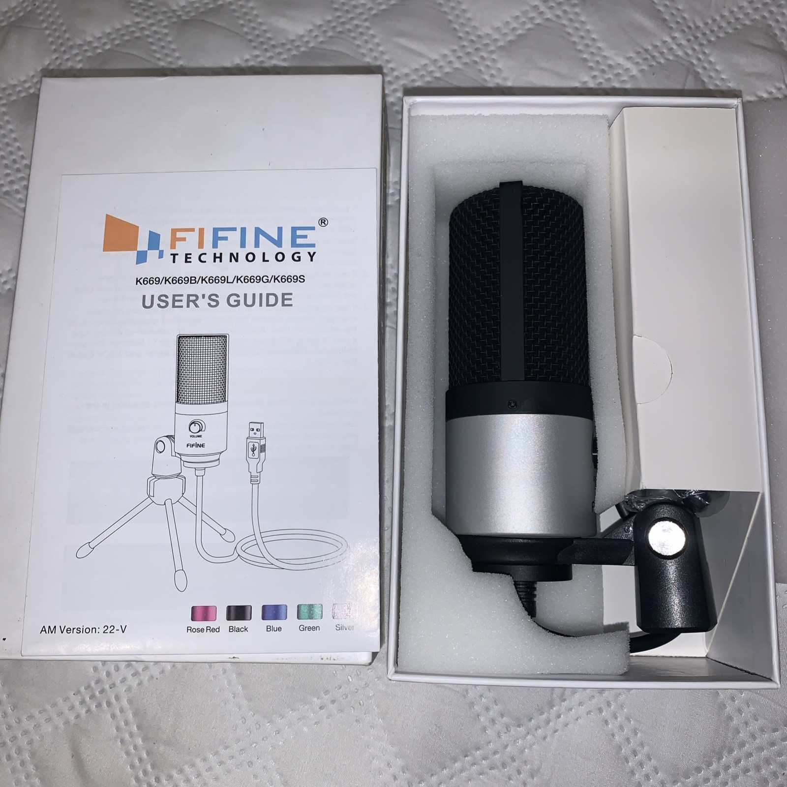 FIFINE USB Microphone Desktop MIC W/Gain Control For PC Windows/MAC K669,K6695