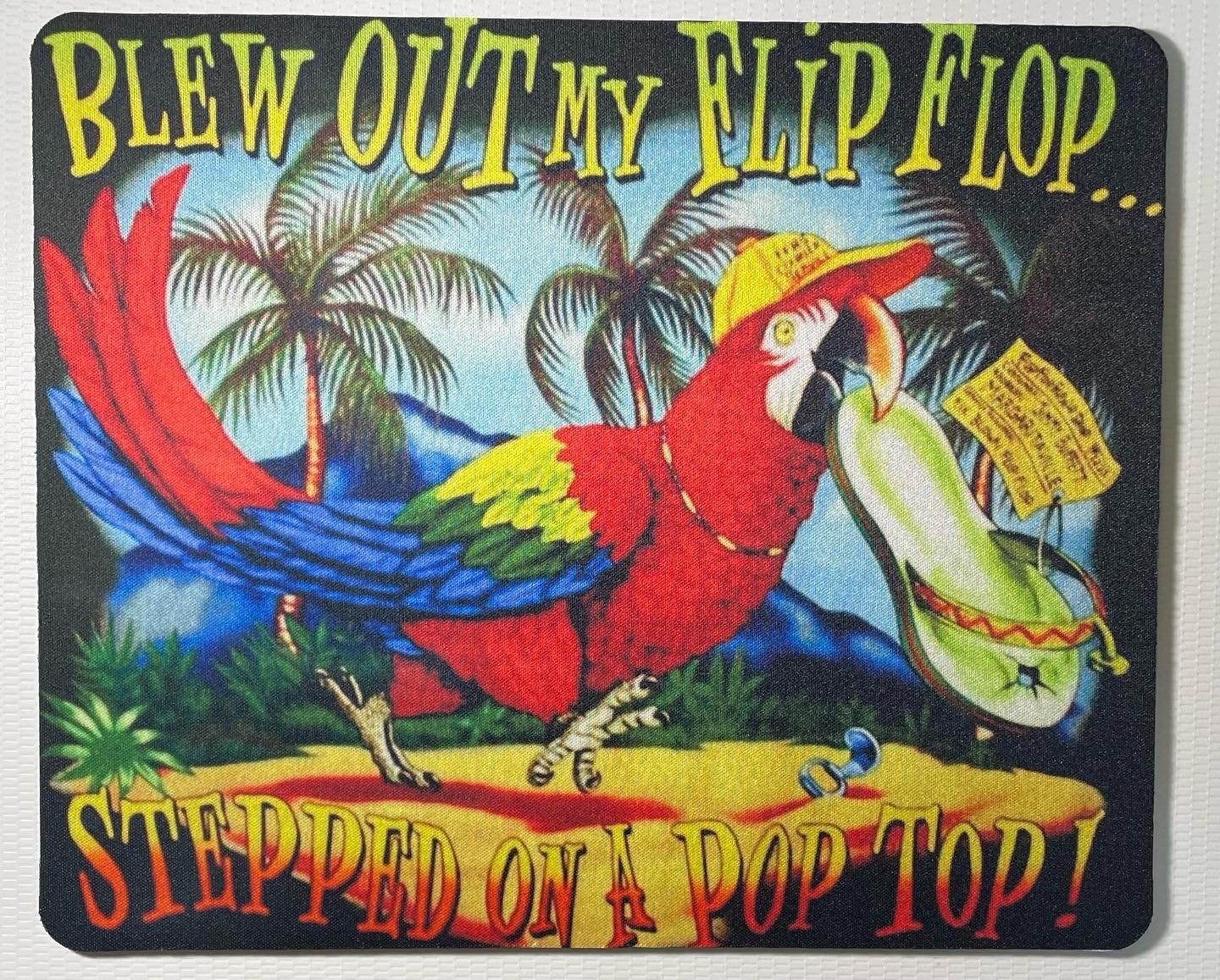 Custom Sublimated Mouse Pad- Tropical Photo Sports  Personalized Parrot head