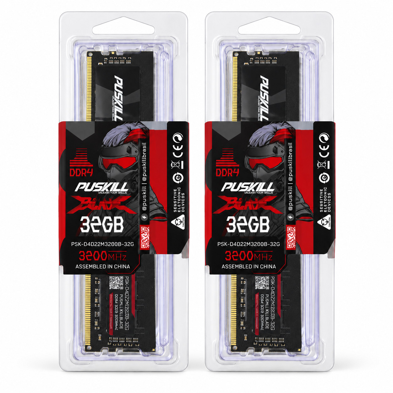 PUSKILL 32GB DDR4 3200MHz Desktop RAM UDIMM 1.2V PC4-25600 Memory NIB