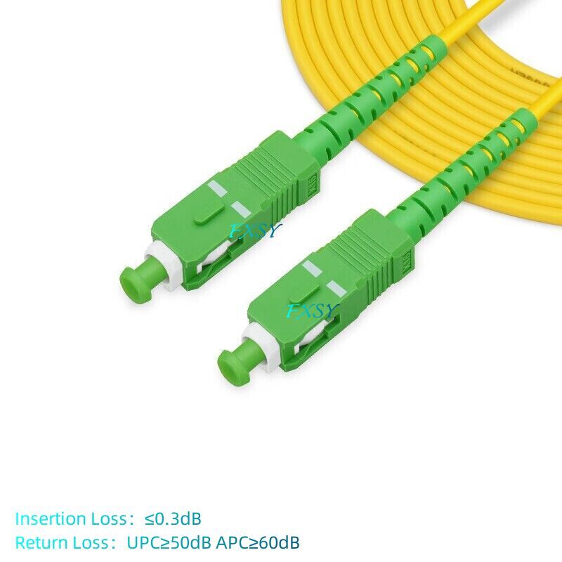 10-100m SC APC to SC LC FC APC UPC Single Mode OS2 Fiber Optic Patch Cord Lot