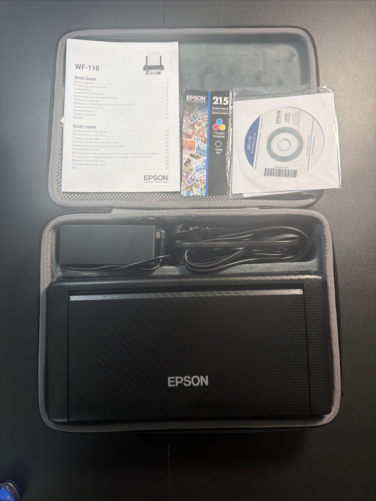 Epson WorkForce WF-110 Wireless Mobile Color Printer with Epson Carrying Case