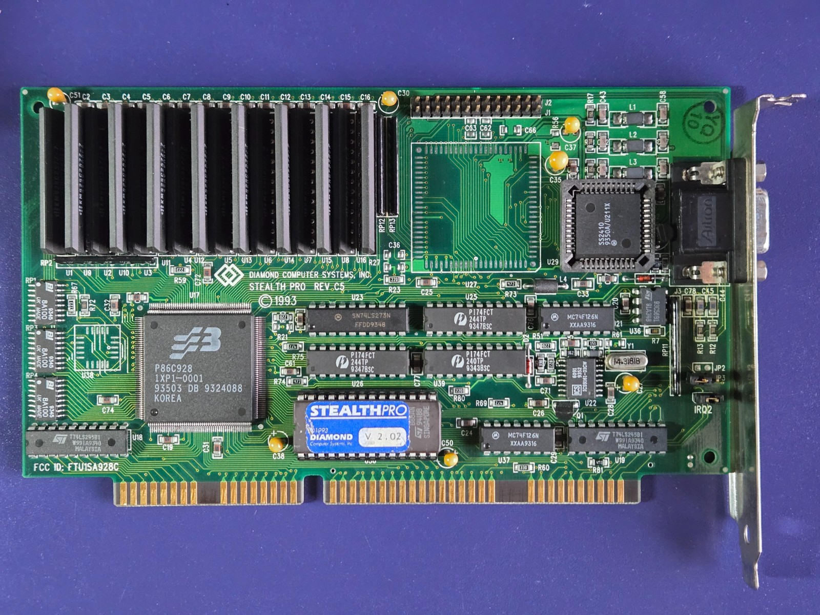 RARE ISA Video Card, S3 P86C928, 2MB (Diamond Stealth Pro) Vintage, Working