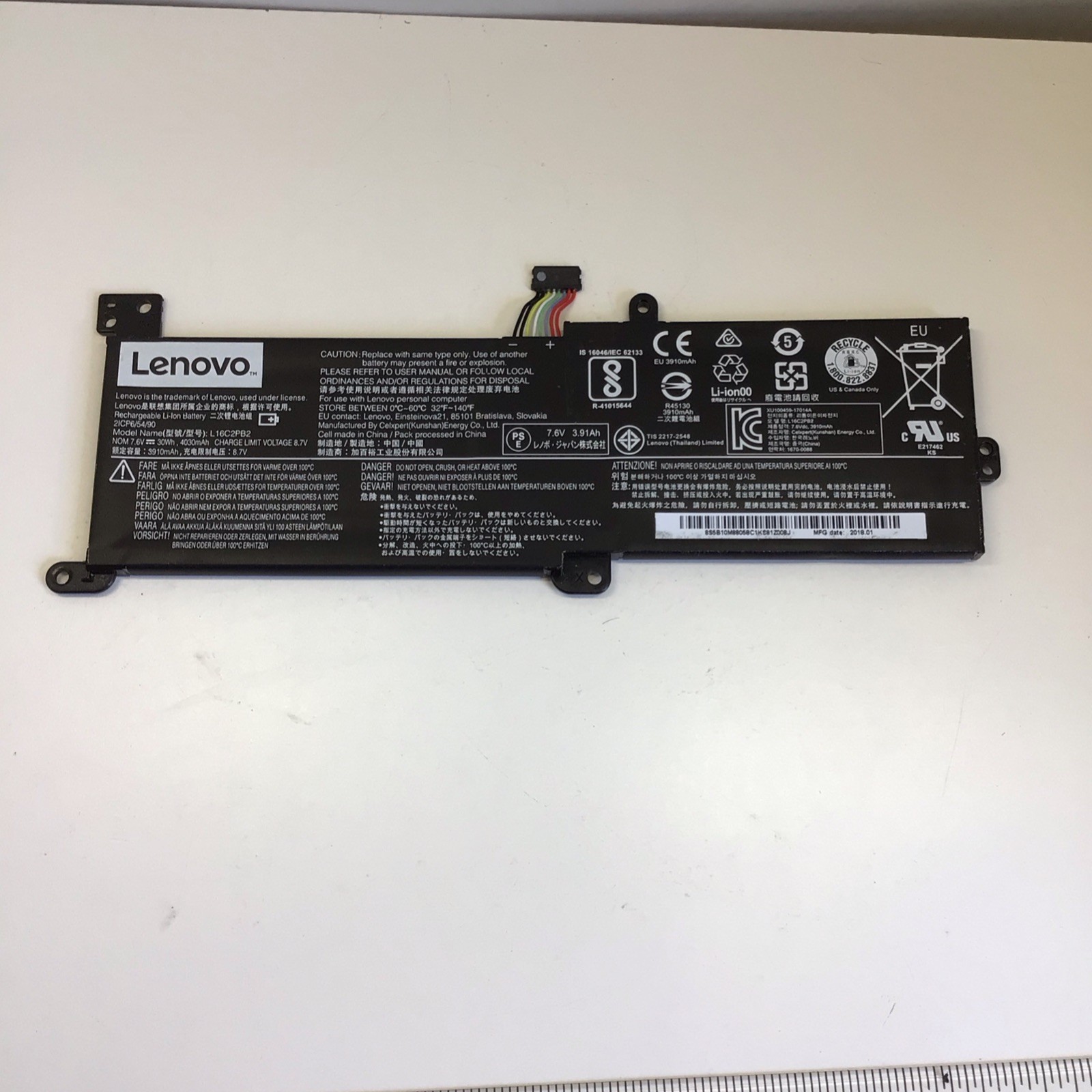 Lenovo L16C2PB2 7.6V 3910mAh Li-Ion Laptop Battery Black For Lenovo AC/Standard
