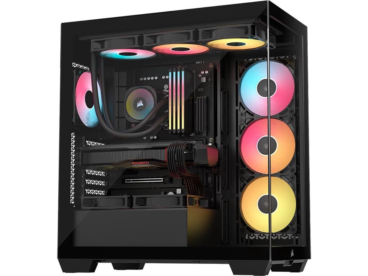 CORSAIR 3500X RS-R ARGB Mid-Tower PC Case – 3x Pre-Installed RS120-R ARGB Fans –