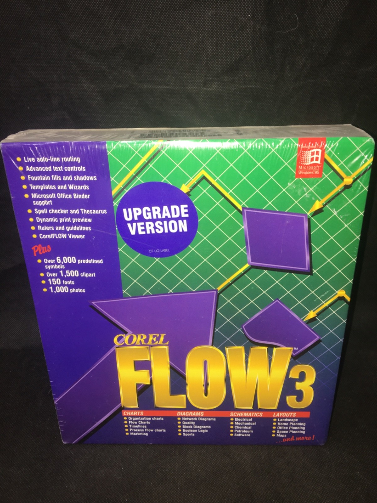 COREL FLOW 3 Upgrade Version Windows Flow Charts Diagrams Still New Sealed 