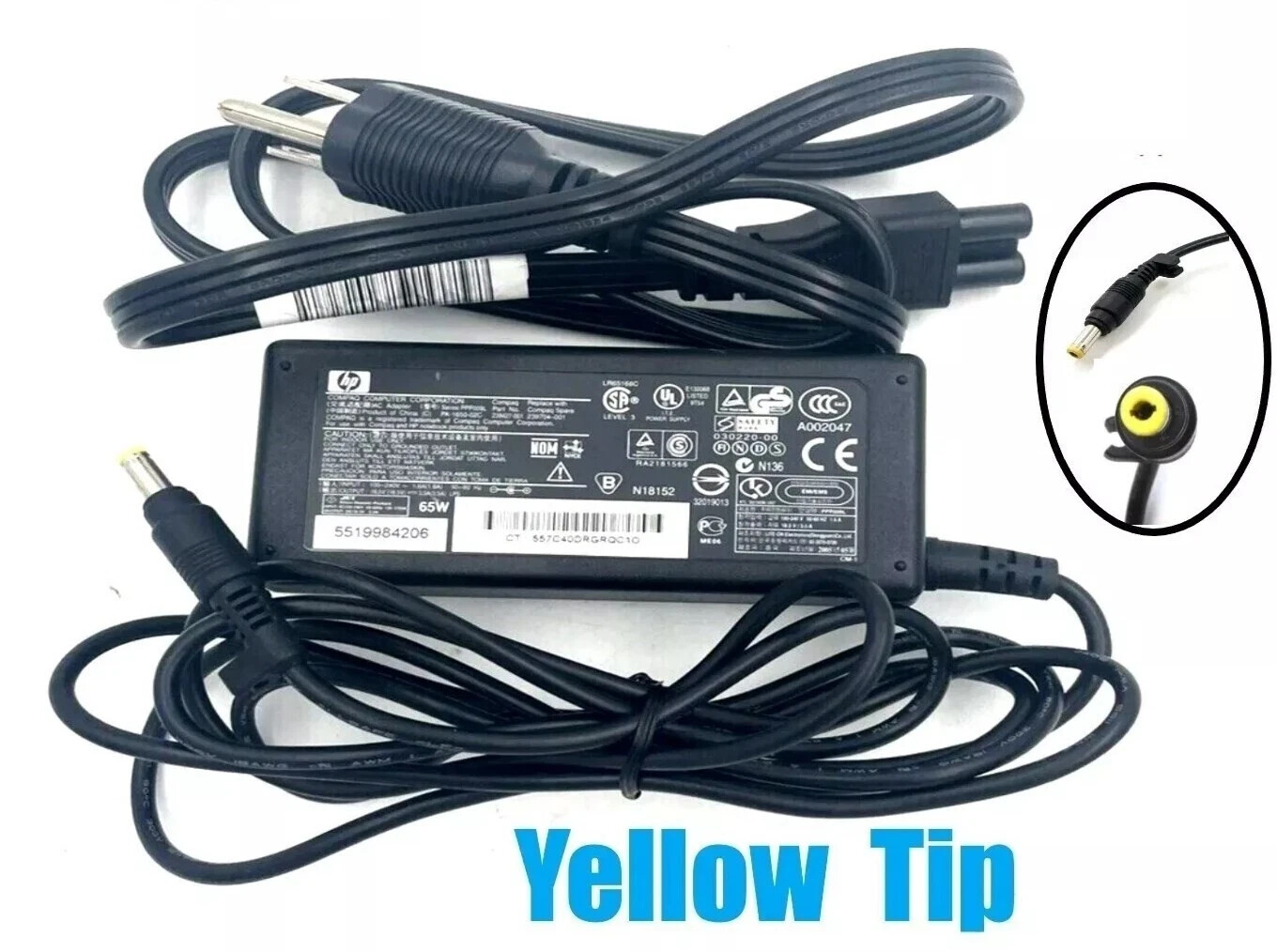 OEM HP 65W AC Power Adapter Charger Pavilion DV8000 DV2000 DV9000 DV1000