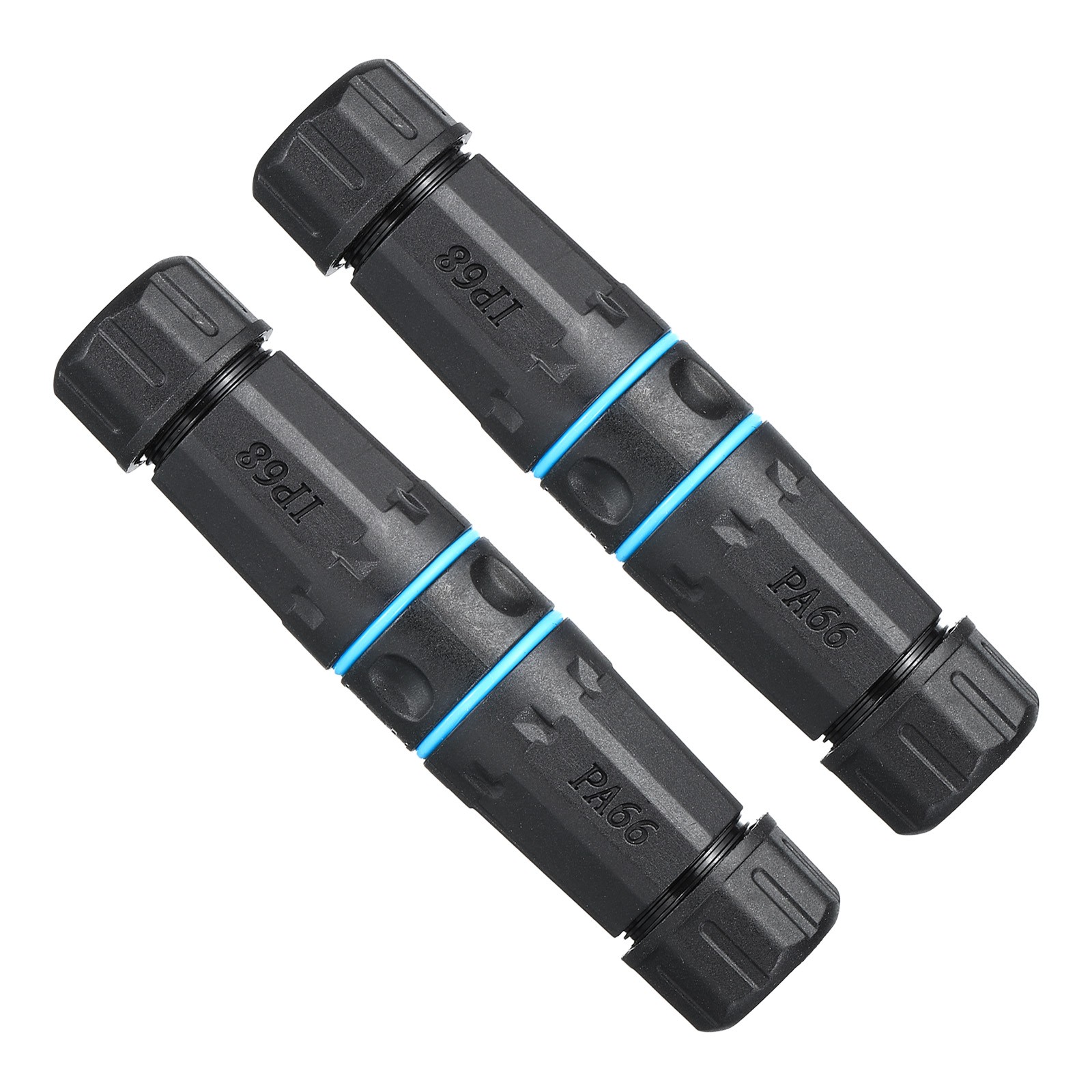 2PCS Waterproof RJ45 Coupler Dual Head IP68 Ethernet LAN Cable Connector