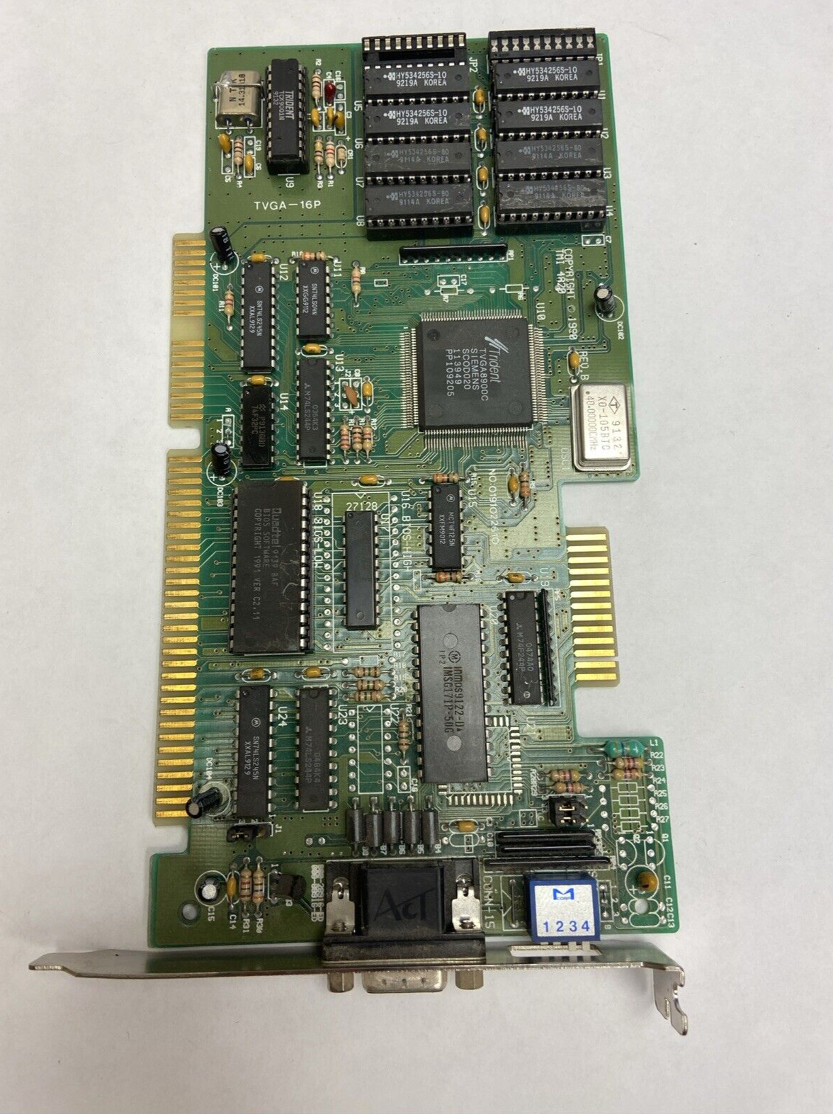 VINTAGE  1990 TMI 4820 0191022610 GPU TRIDENT TVGA8900C  ISA VGA -Tested