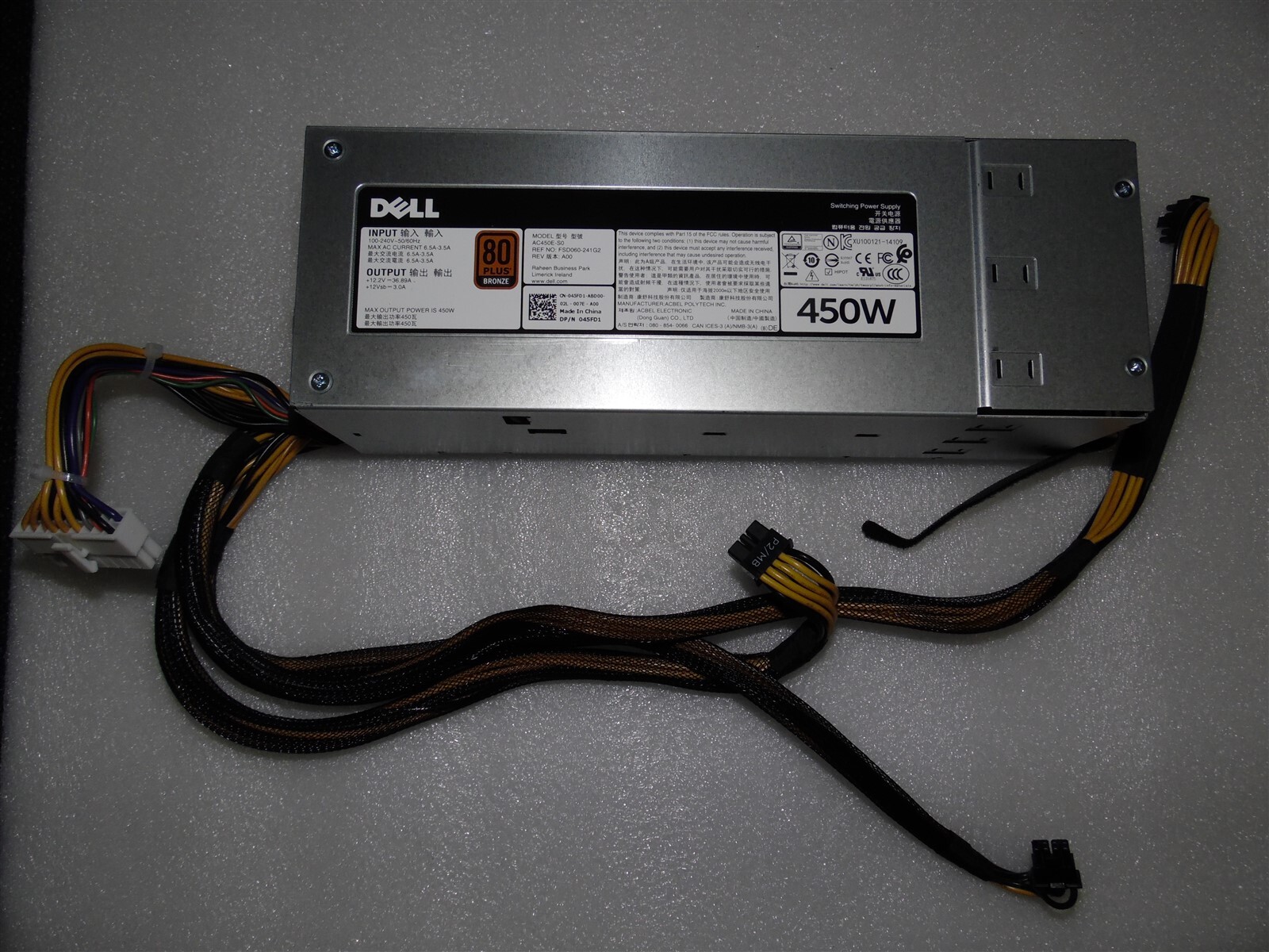 FIXED POWER SUPPLY 450W DELL POWEREDGE SERVER T440 45FD1 HXF7Y AC450E-S0