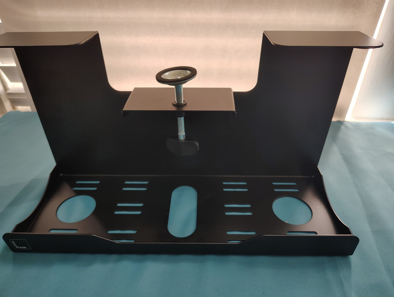 Clamp-On Steel Cable Management Tray Under Desk Heavy-Duty No Drill