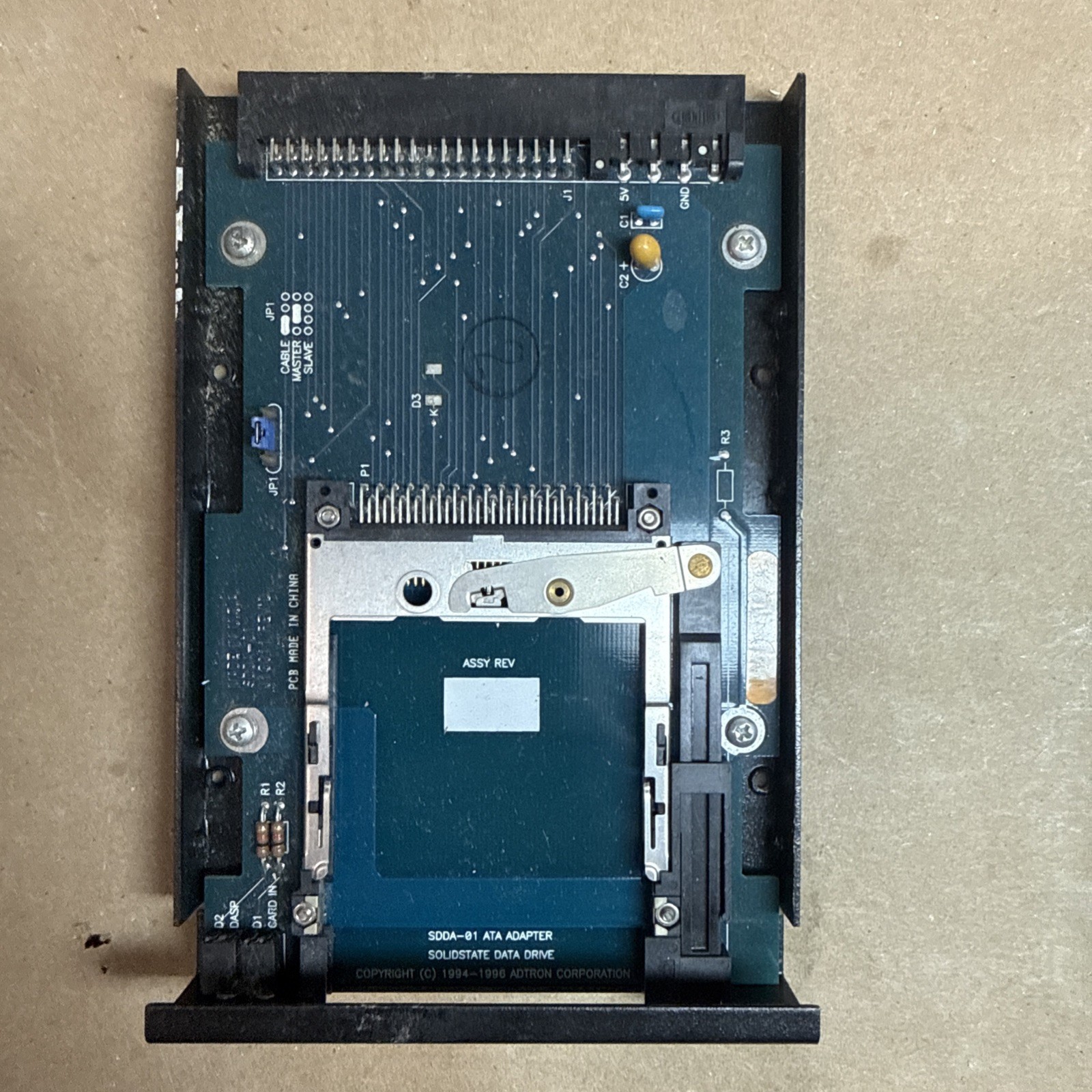 Vtg Solid State Data Drive SDDA-01 ATA Adapter Adtron 1996 DRAM C - untested