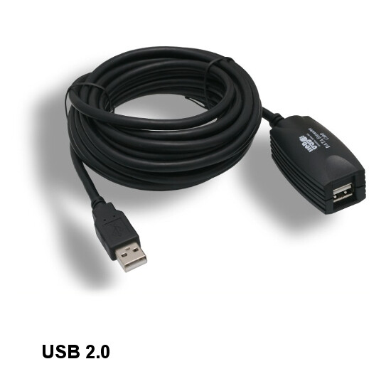 10PCS Black 16' Active Repeater USB 2.0 Type A Cable Cable w/ GL850A Chip