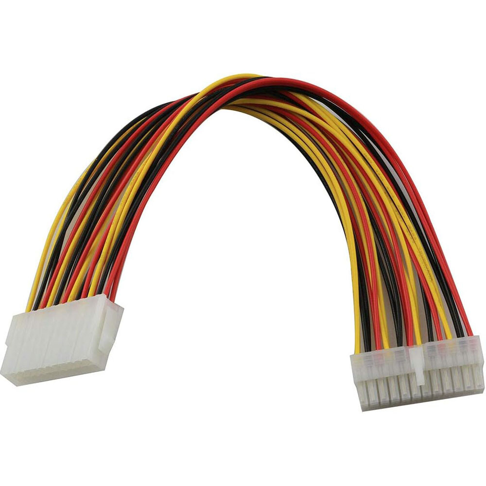 1 Ft (30cm) ATX 24-pin Male to Female Power Extension Cable For PC Motherboard