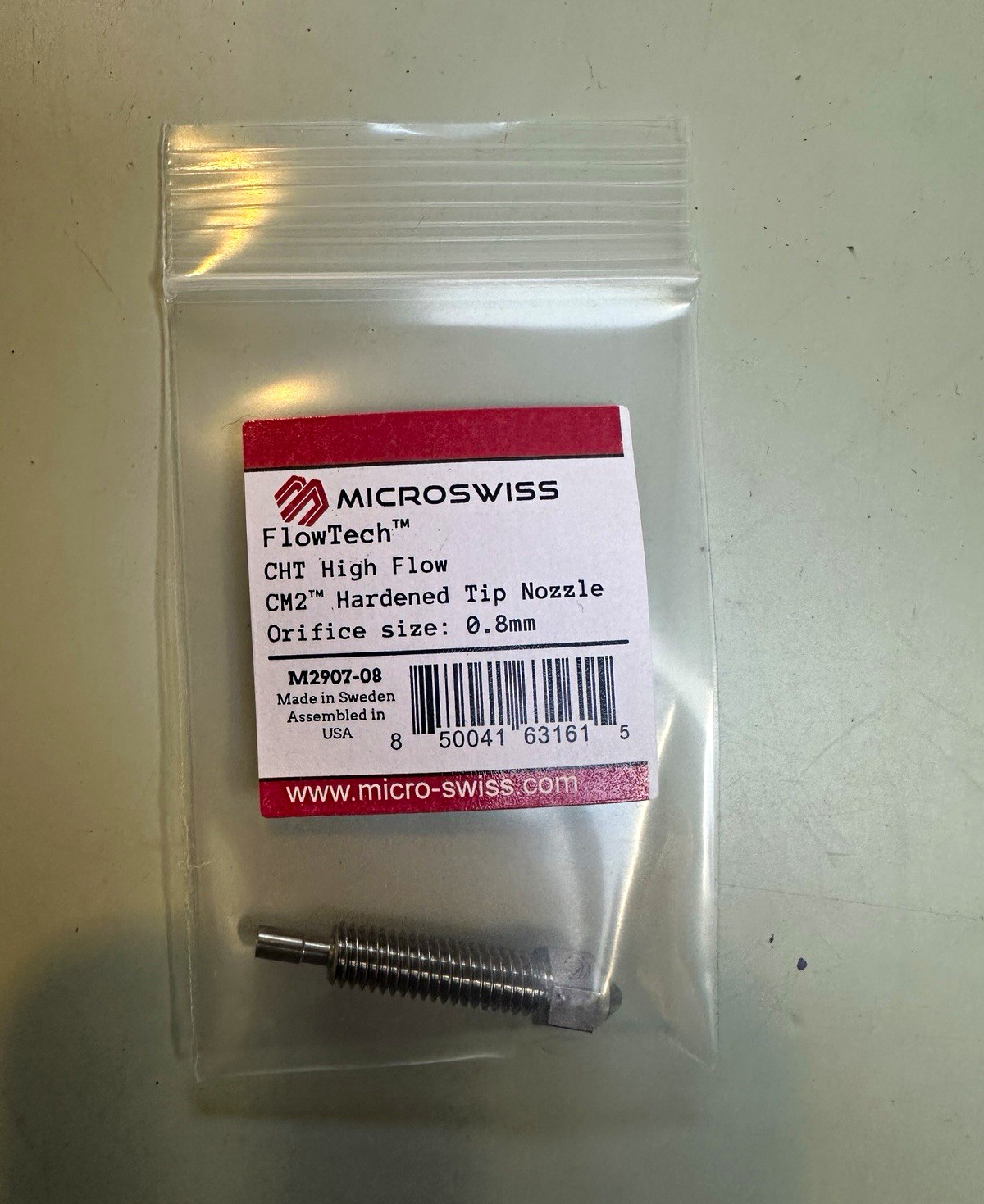 Micro Swiss FlowTech CHT High Flow CM2 0.8mm Hardened Steel Nozzle M2907-08