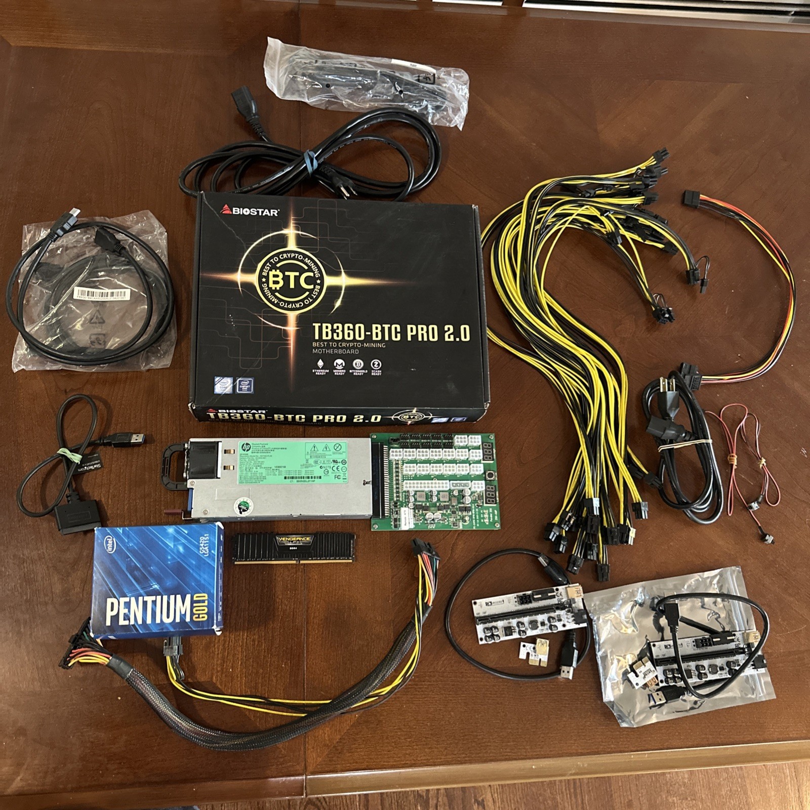 (BIG BUNDLE) - GPU Mining Rig Power Supply Kit ZSX 1200 Watt HP 80+ Platinum 94%