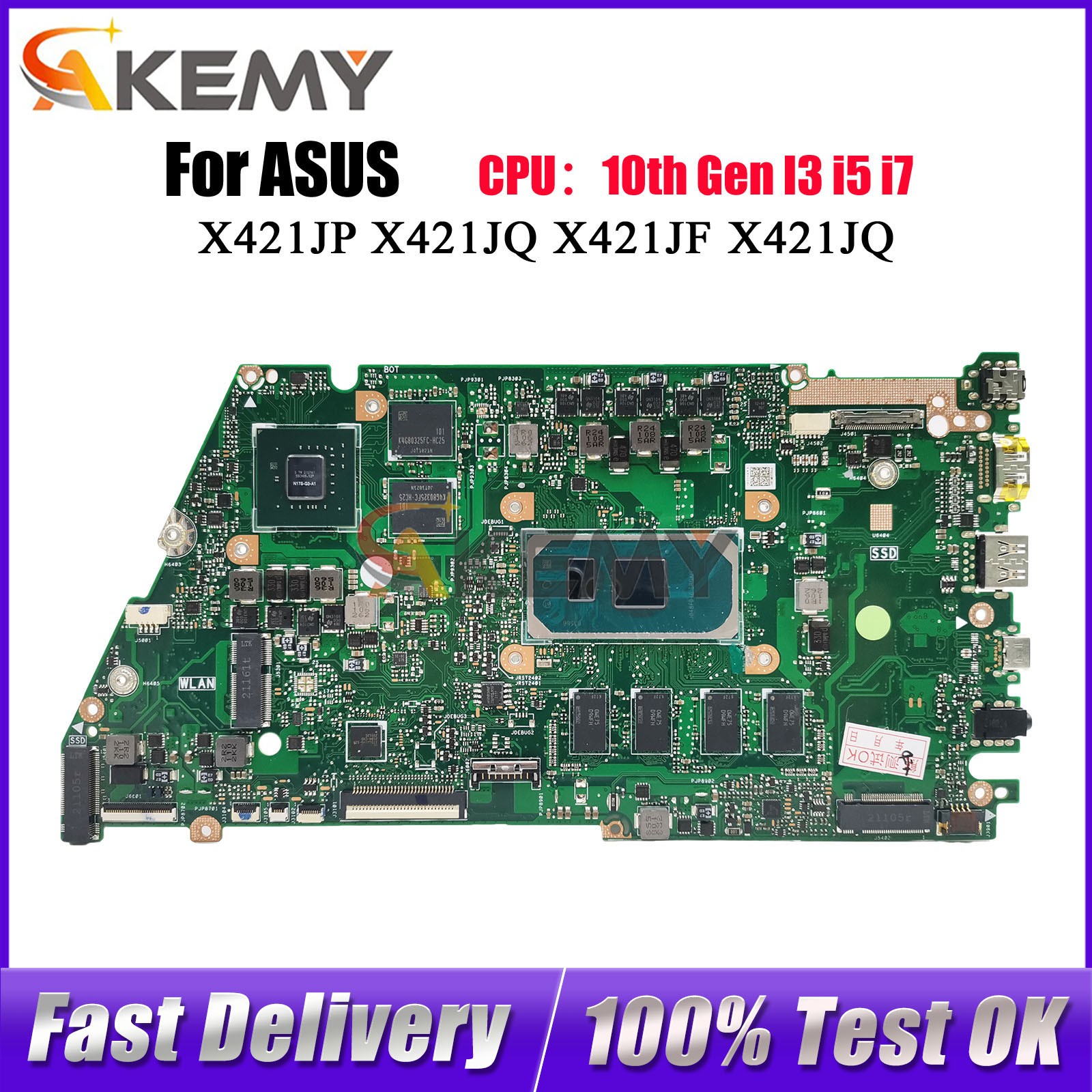 X421JP Motherboard For ASUS X421JAY X413J X421JF R421J S433J Mainboard W/i5 CPU