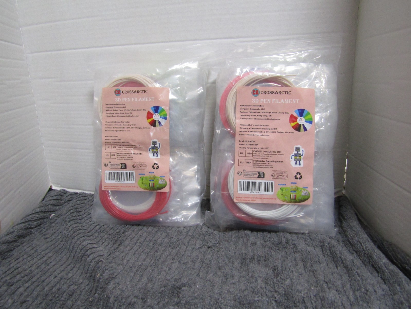 20 Colors 3D Pen Printer PLA Filament Refills High Precision 1.75mm 323 Feet X2