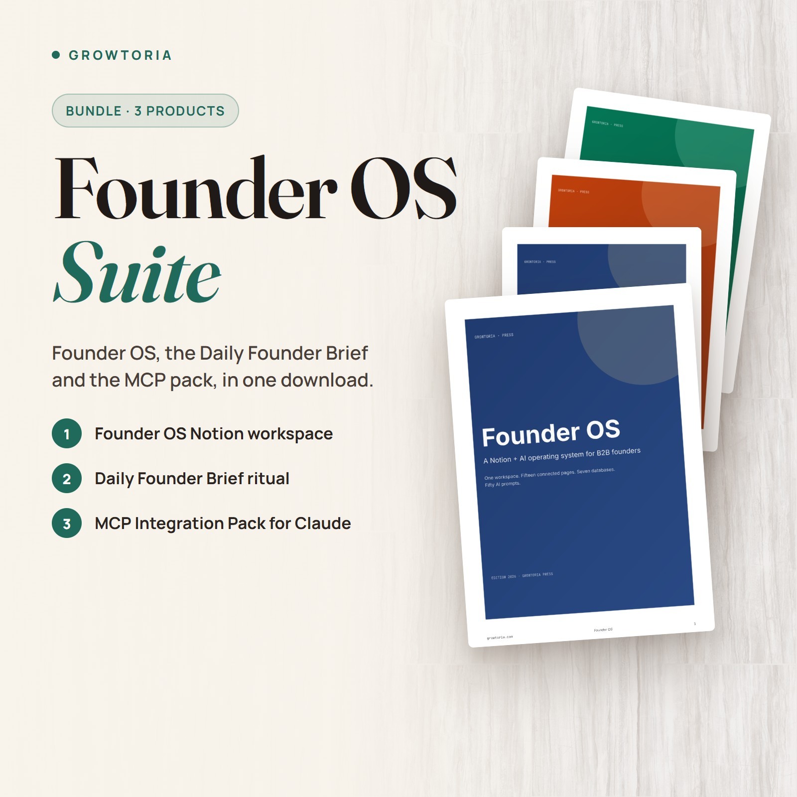 Notion Template Bundle Founder OS Suite Business Workspace AI Prompts MCP Pack