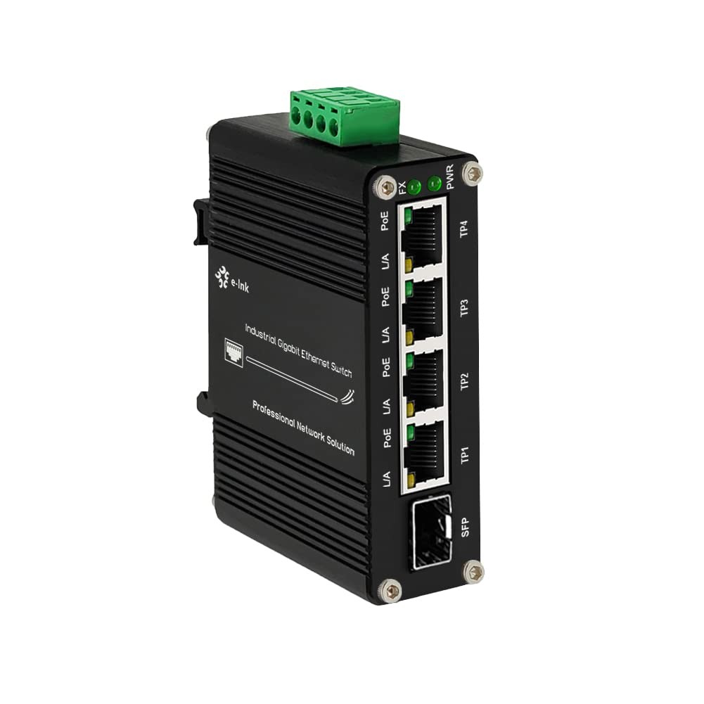 4X1000M RJ45 IEEE802.3af/at 30W1X1000M SFP Industrial PoE Switch