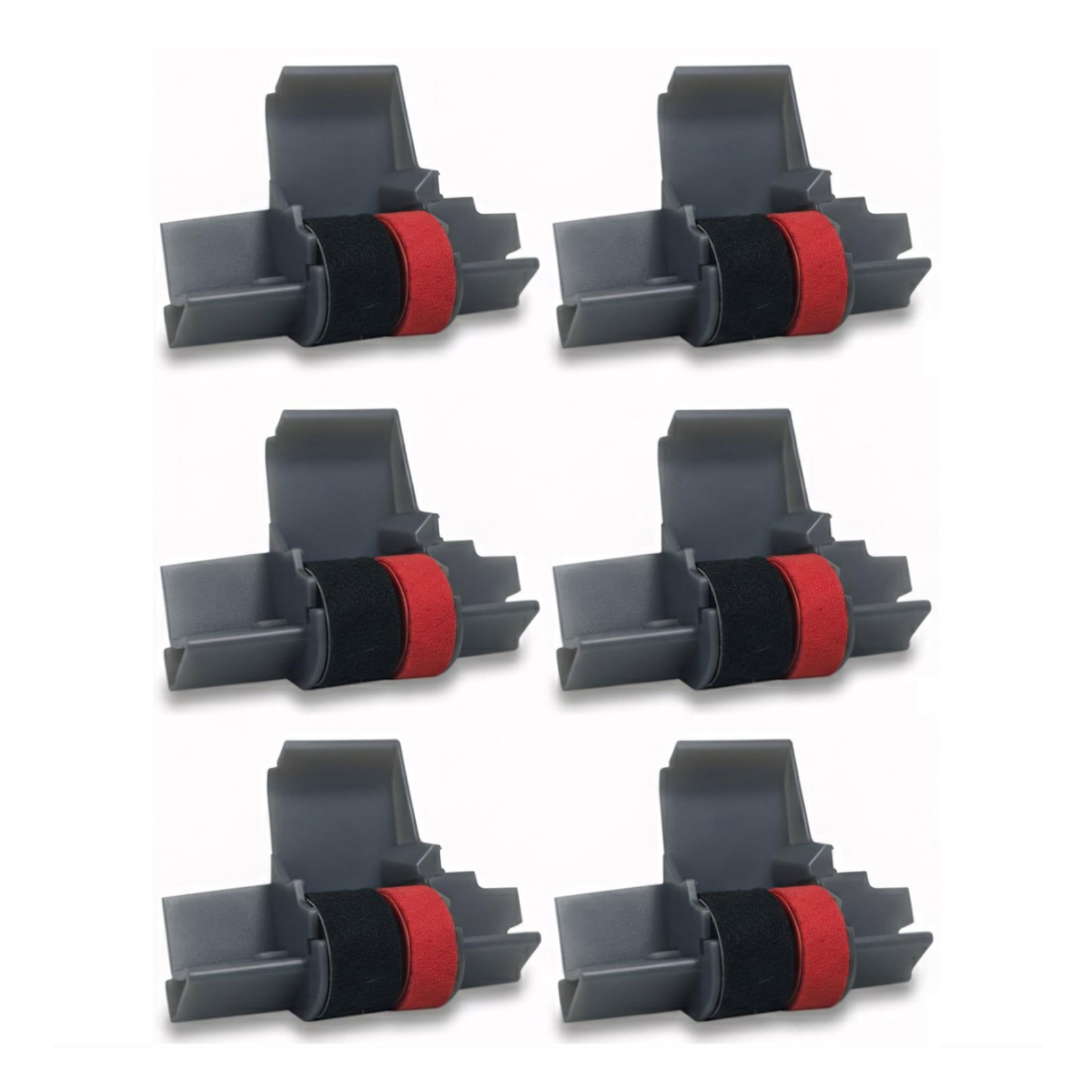 IR-40T x [6 Pack] Black and Red Ink Roller Ribbon Cartridge