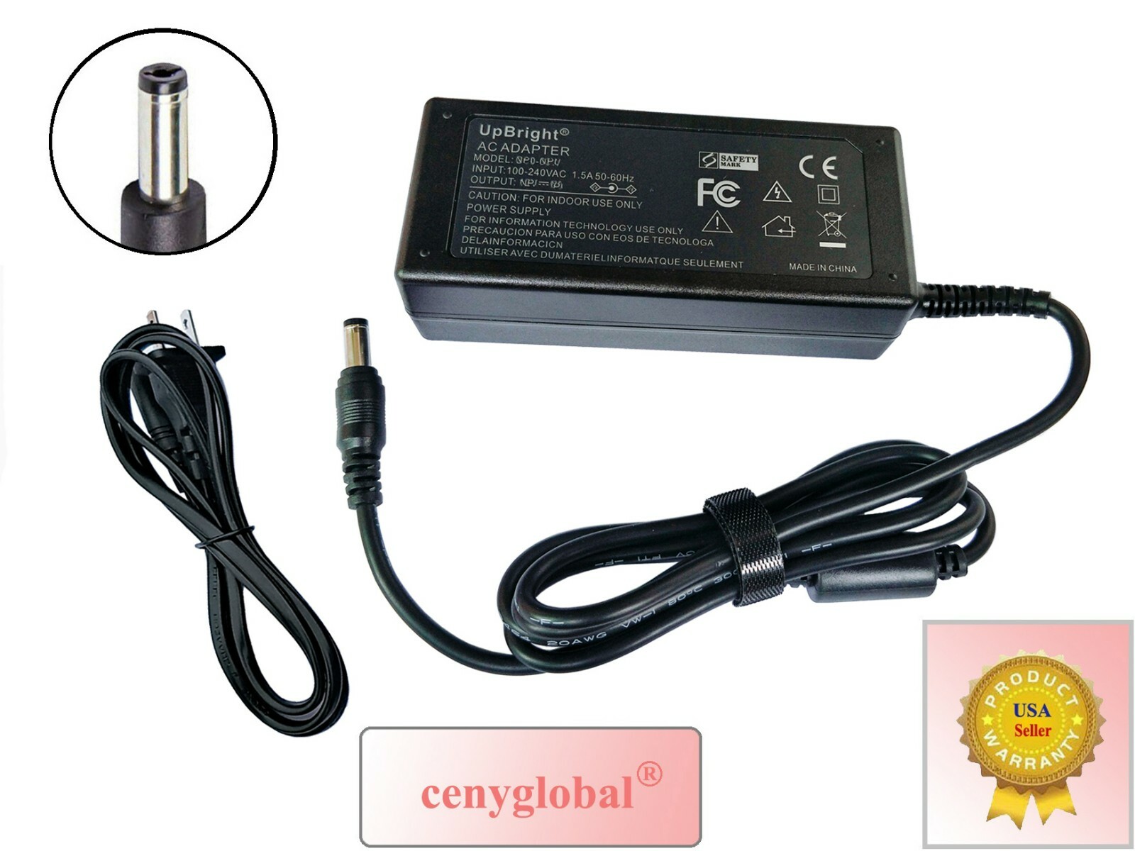 Global 100-240VAC to 24V DC 2.7A Switching Power Supply AC Adapter 24 VDC 2.7A