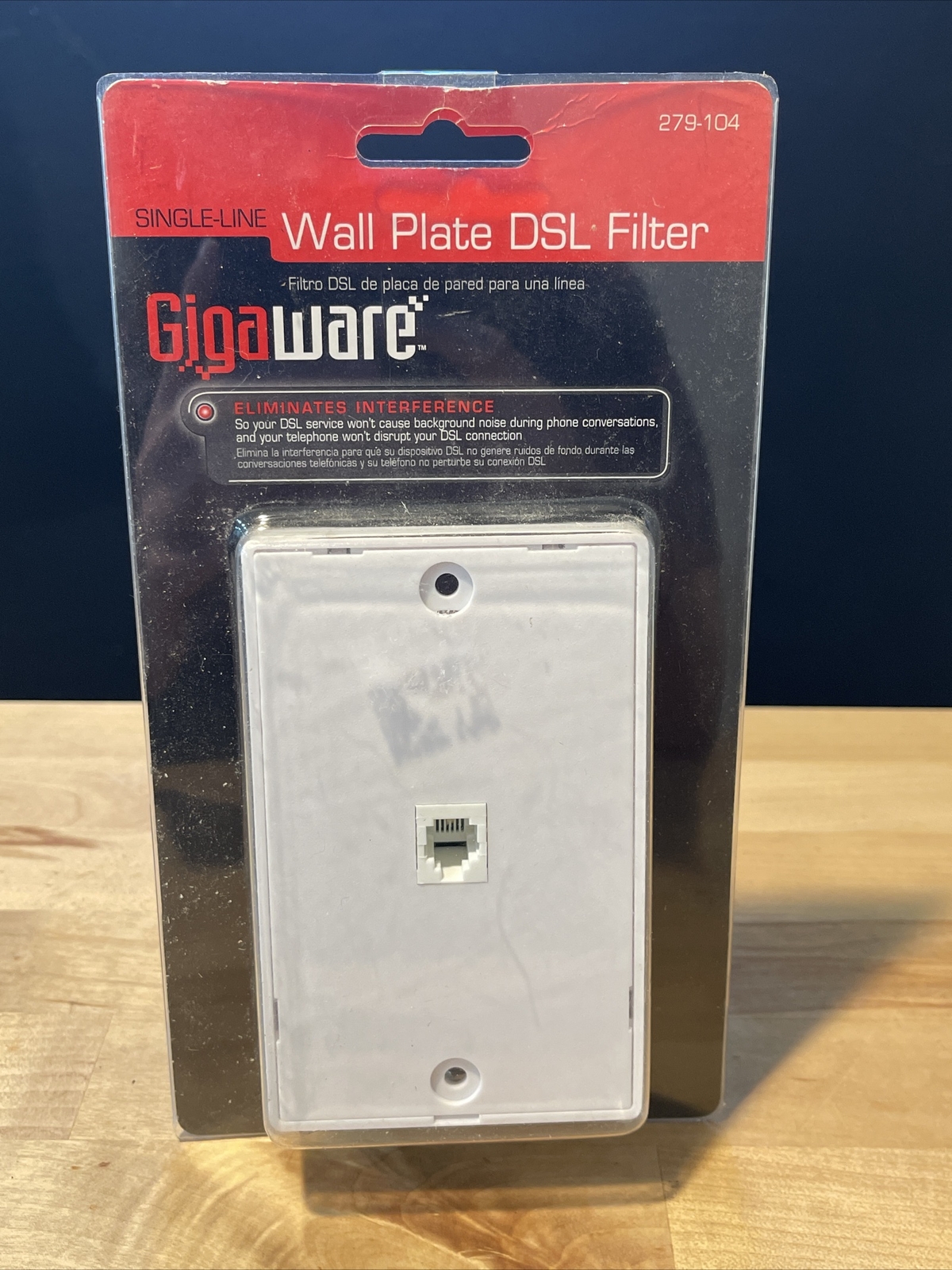 Gigaware Single-Line Wall plate DSL Filter 279-104 Dead Stock Item New In Box