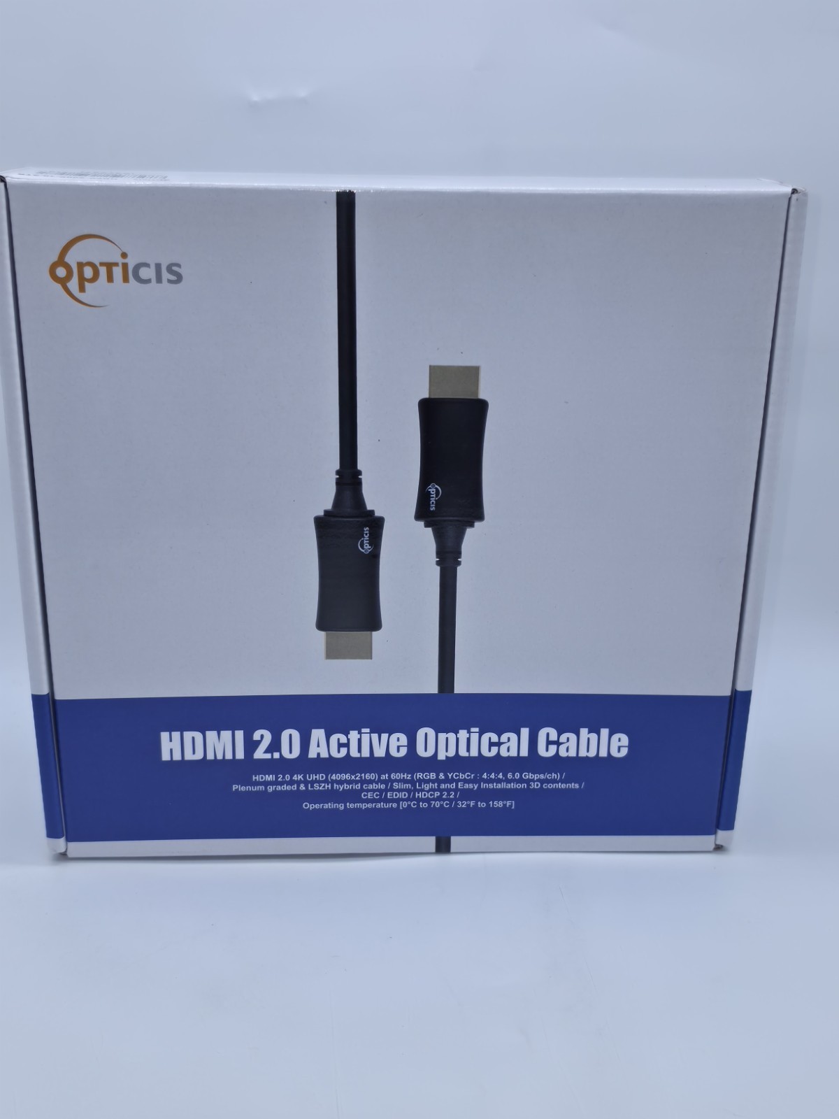 Opticis HDFC-200P-10-STR 10m Active Optical HDMI 2.0 Cable 4K 60Hz Plenum LSZH