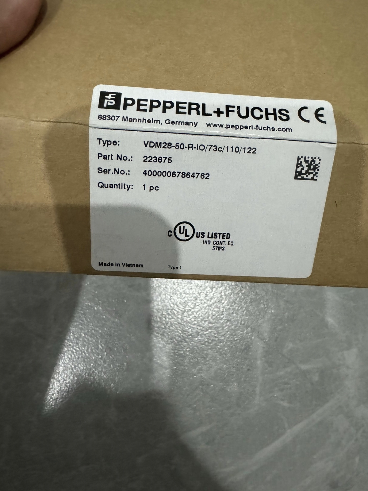 1 Pcs New Pepperl+Fuchs VDM28-50-R-IO/73c/110/122 Sensor Spot Goods DHL/Fedex