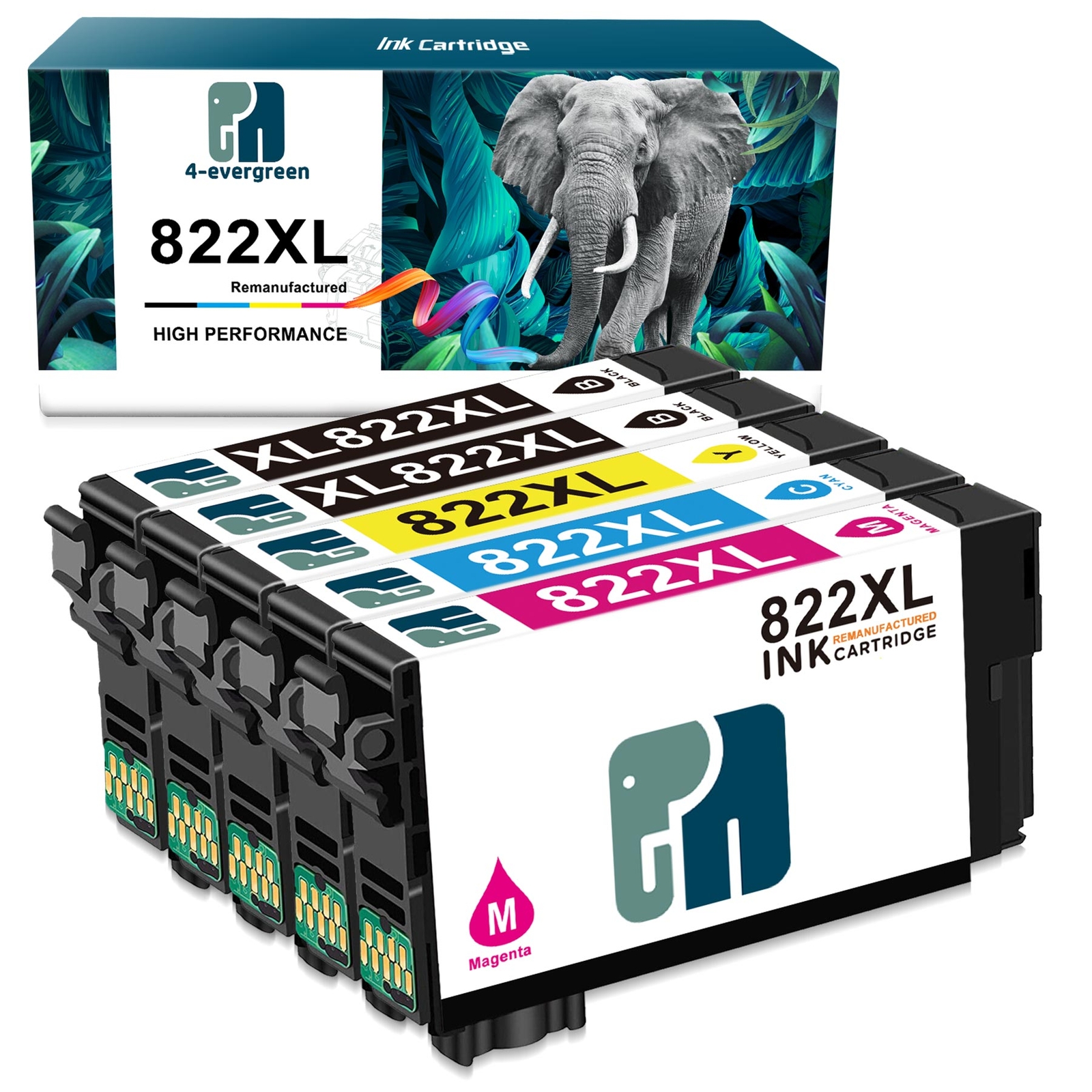 5x 822XL T882XL Ink Cartridge Compatible For Epson WorkForce Pro WF-4830 WF-4834