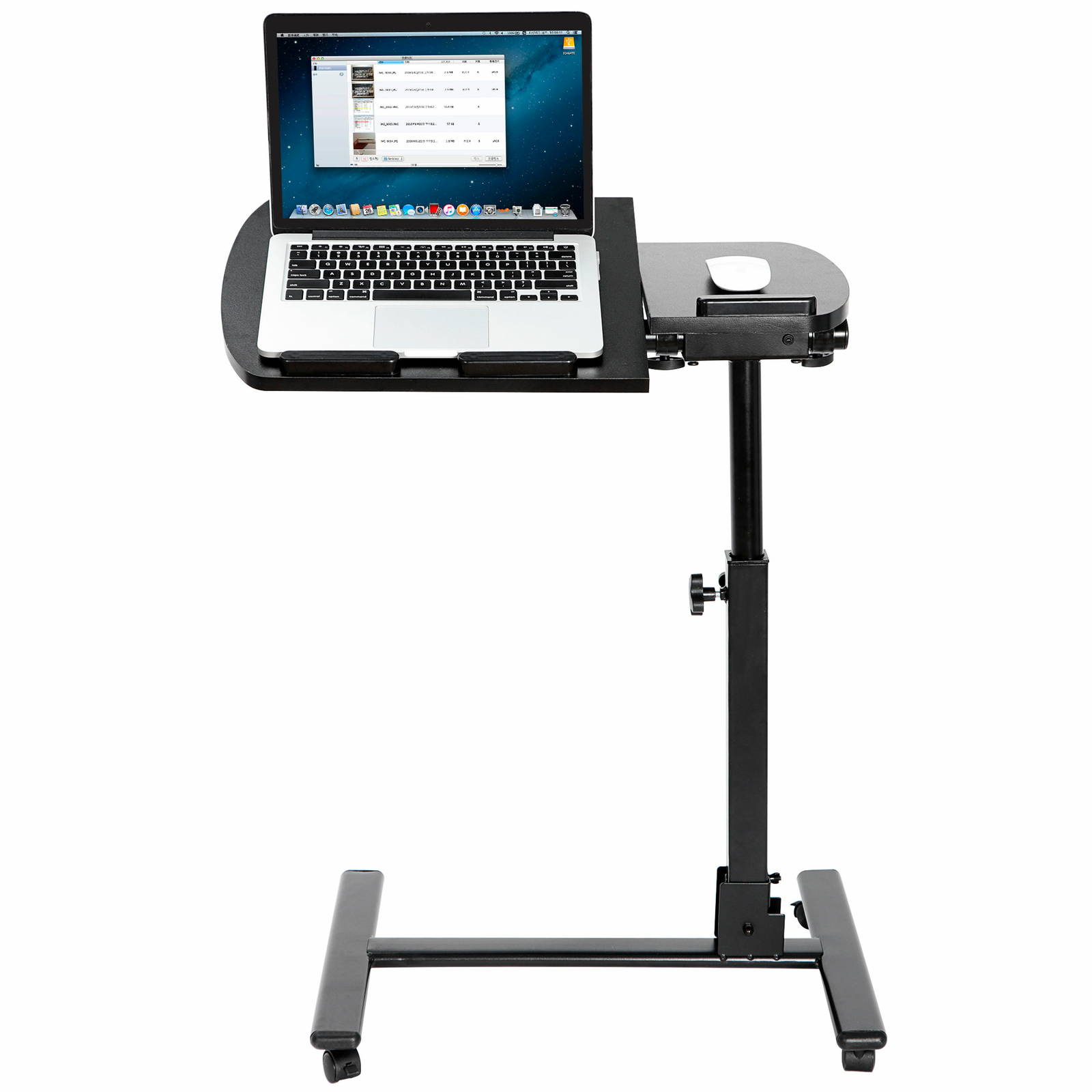 Angle Adjustable Laptop Sofa Desk Overbed Food Tray Table Stand Rolling Height 