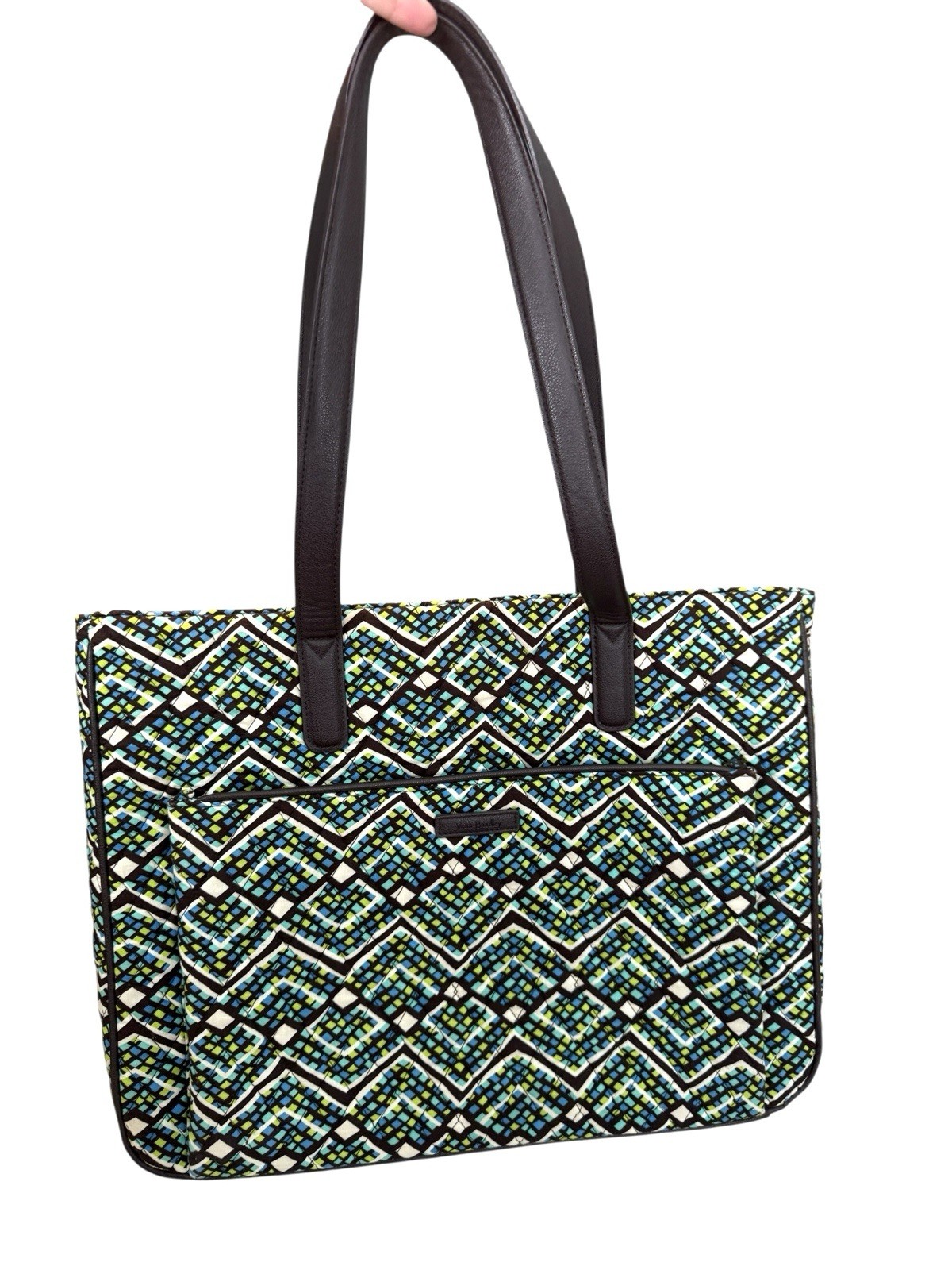 Vera Bradley Iconic Commuter Tote Padded Laptop Sleeve in Rainforest Pattern EUC
