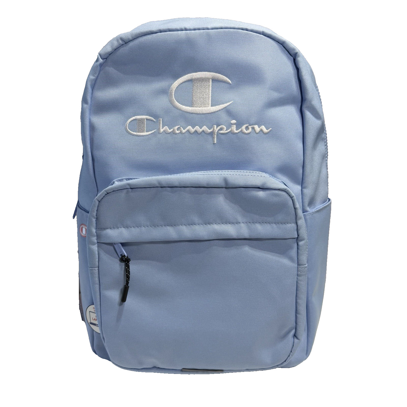 Champion Estate Backpack 18” Light Blue With Pink Straps Embroidered Logo, NWT