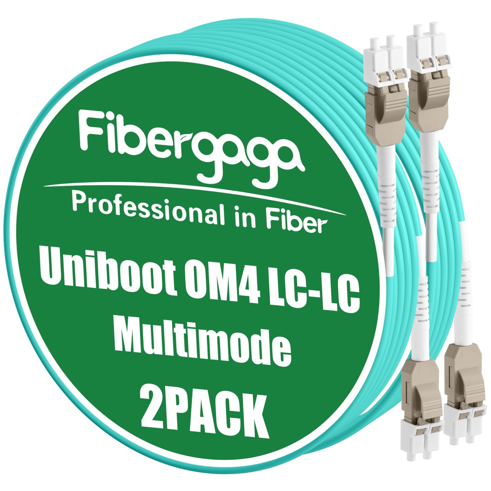 2 PCS 5m/16ft OM4 LC to LC Multimode Fiber Optic Patch Cable Network Cord