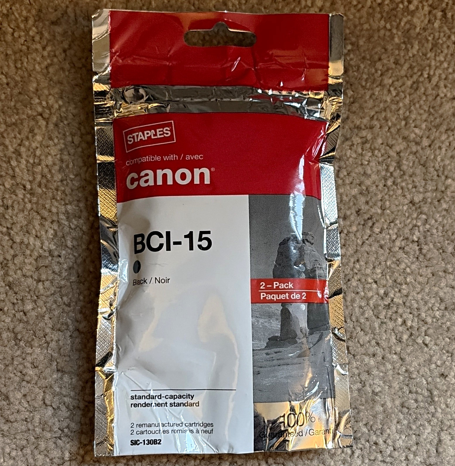 Staples Compatible Canon BCI-15 Black Inkjet Cartridges 2-Pack i70 i80 iP90