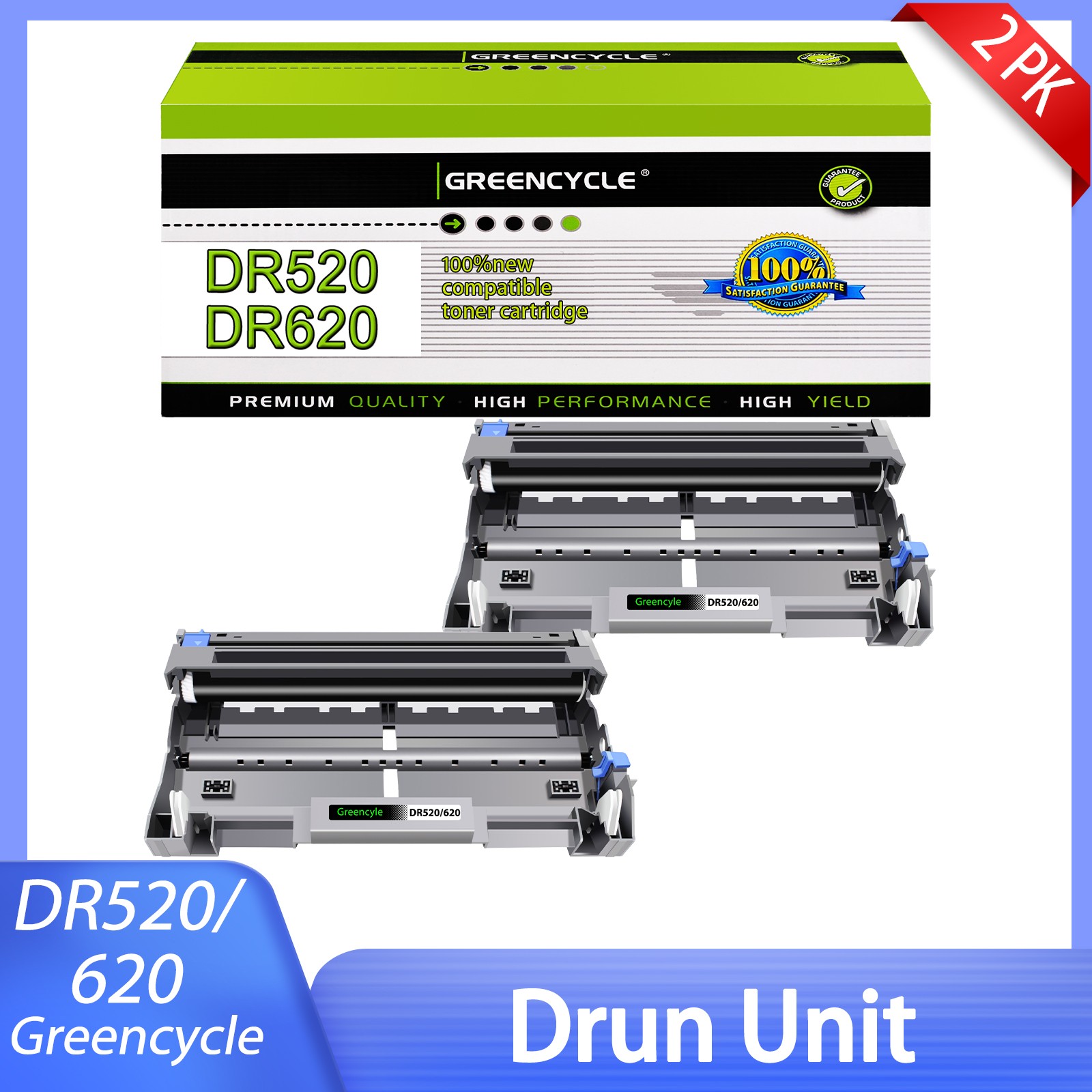 2Pack DR520 DR-520 Drum unit Compatible For Brother MFC-8460N DCP-8065 DCP-8060