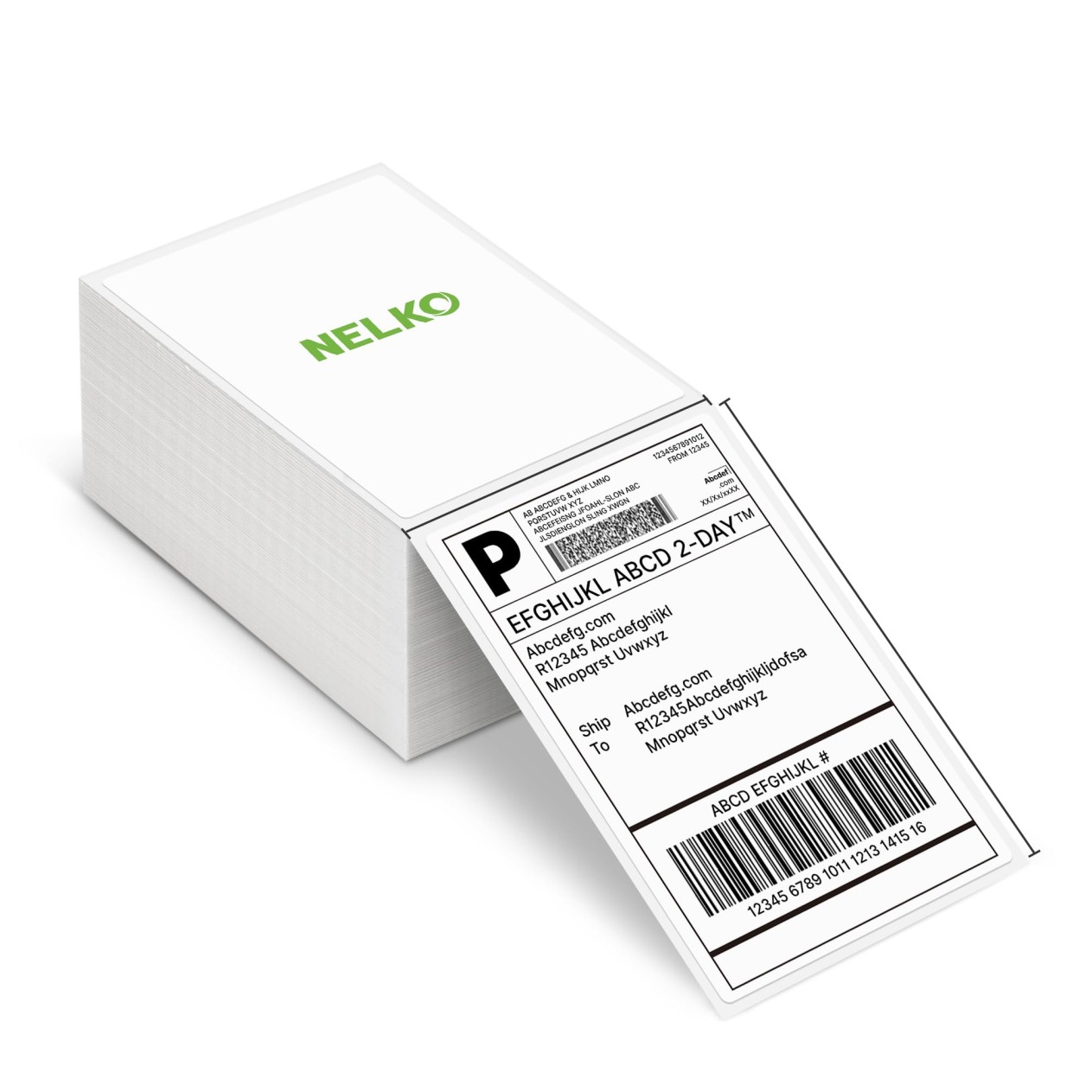Nelko Genuine 4x6 Direct Thermal Shipping Label (Pack of 500 Fan-Fold Labels), 4