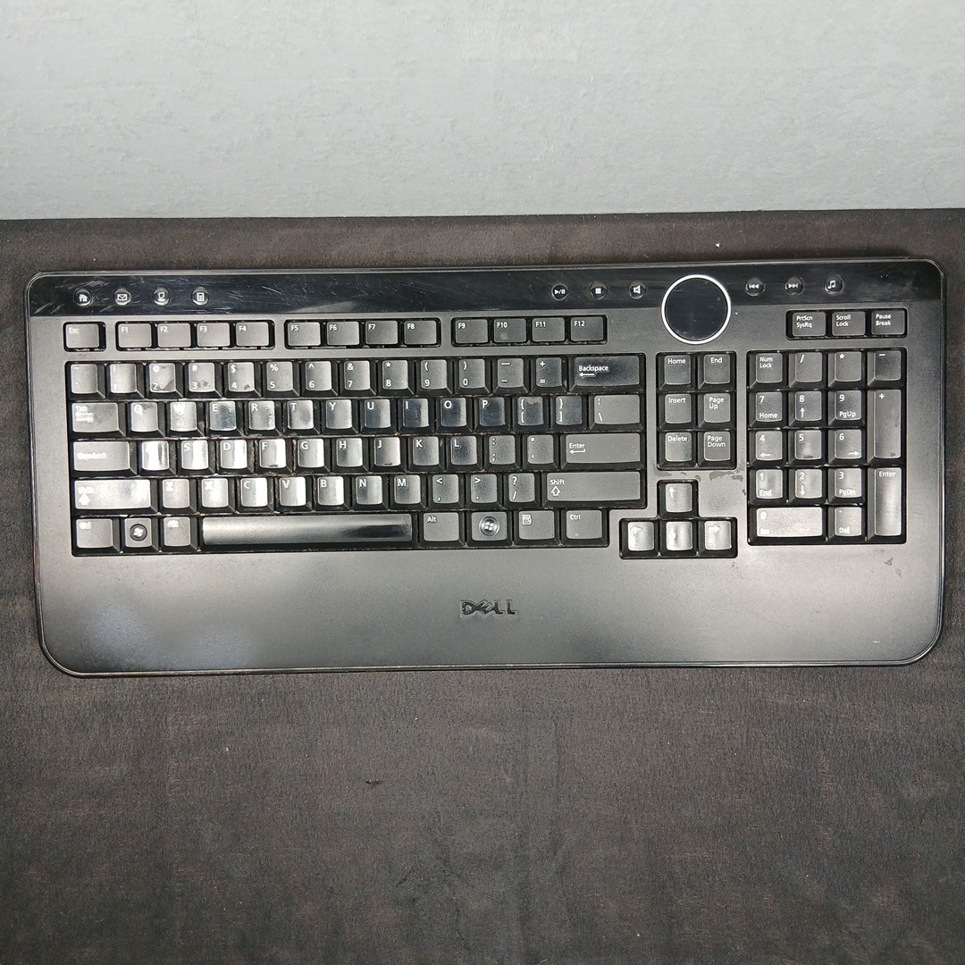 Dell Wireless Slim Black Multimedia Keyboard w/Volume Play Calc M756C Y-RBP-DEL4