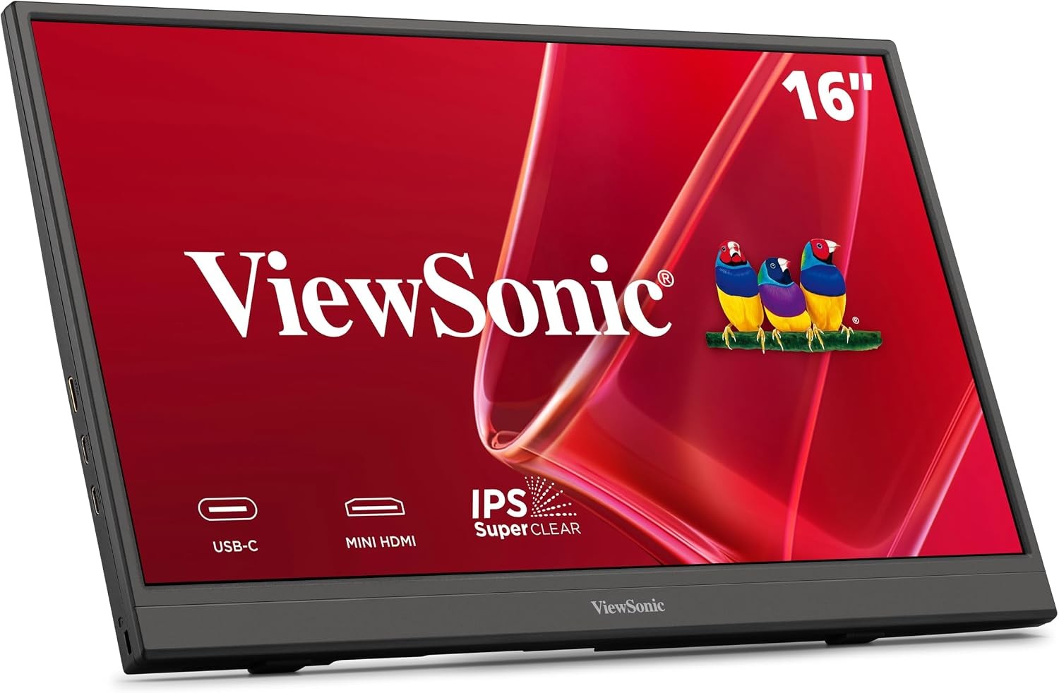 ViewSonic VA1653 16" 1080p FHD IPS Portable Monitor, Black-Certified Refurbished