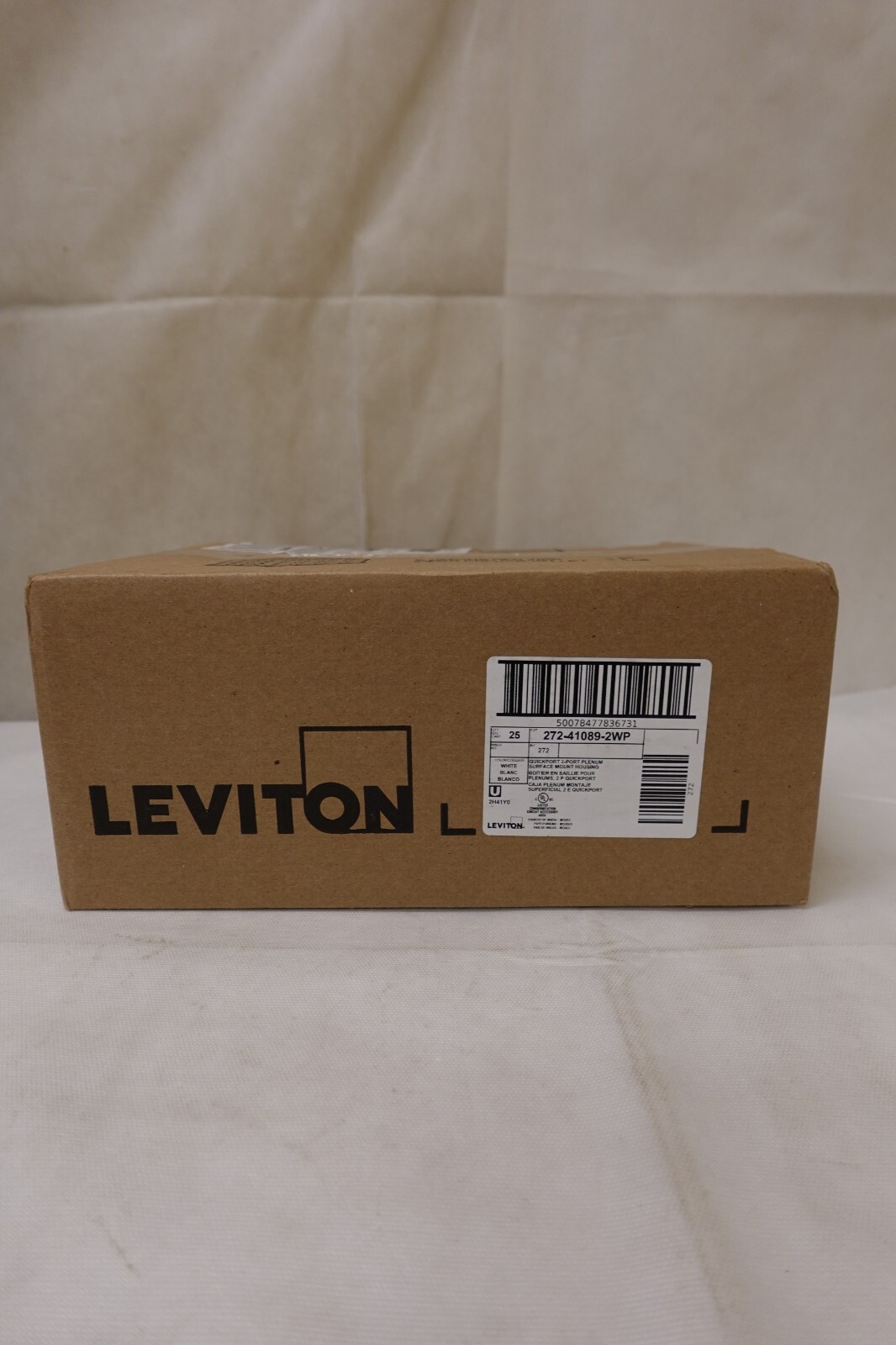 41089-2WP Leviton Surface-Mount QuickPort Box, 2-Port, White - 25 PACK