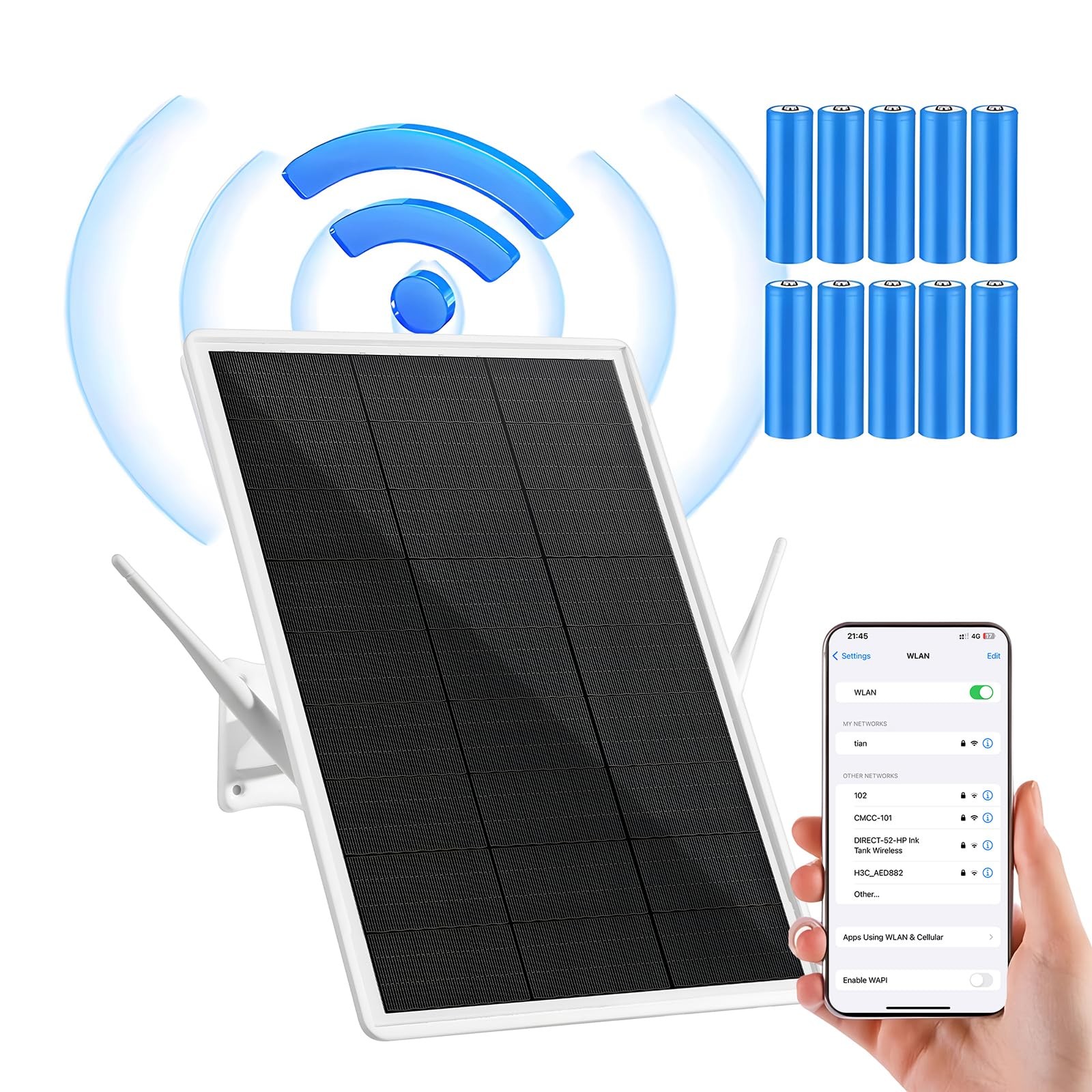 Solar 4G LTE Modem Router 2.4Ghz WiFi Hotspot Access Point VSIM & SIM Card-Sl...
