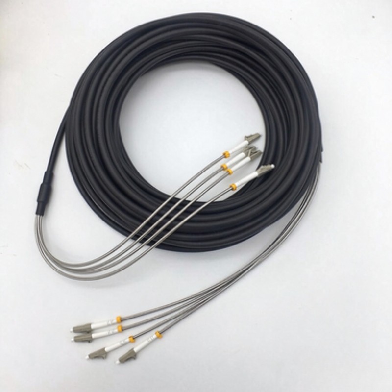 Outdoor Field Fiber Patch Cord LC to LC MM Multi-Mode 4 Strand Fiber Cable 40M-