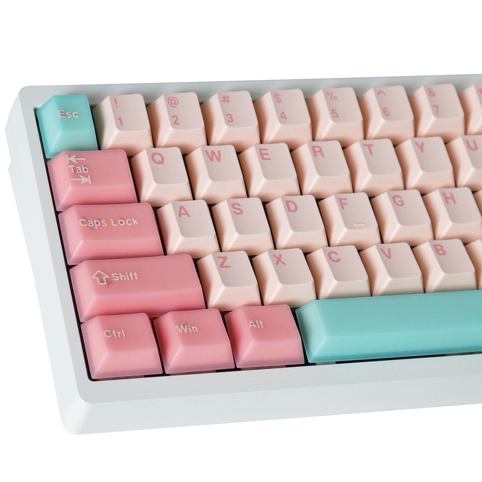 163 Keys Pink Translucent Custom Keycaps Double Shot PBT Cherry Profile Set