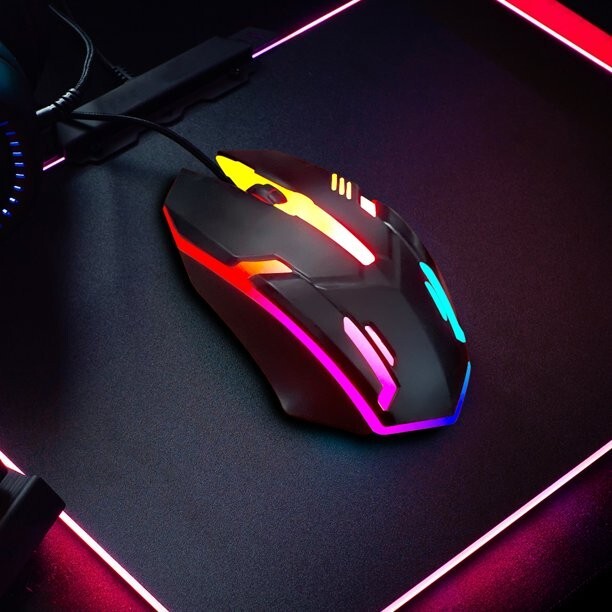 Smart Point Multi-Color Changing LED Gaming Mouse Compatible W/Mac & PC