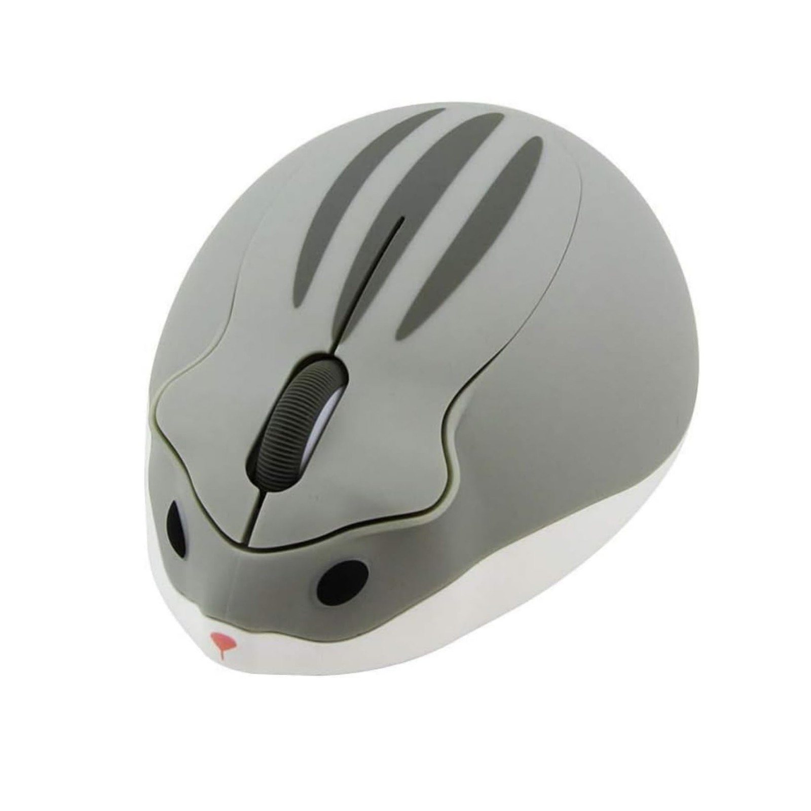 Wireless Mouse Cute Hamster Shape Portable Optical USB Receiver PC Gray