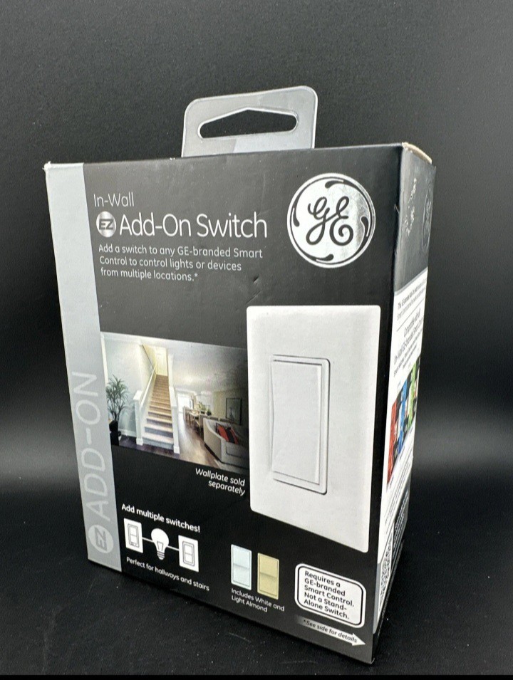 GE 3-Way Smart EZ ADD-ON Switch White/Almond Rocker 15A Bluetooth Zigbee Z-Wave 