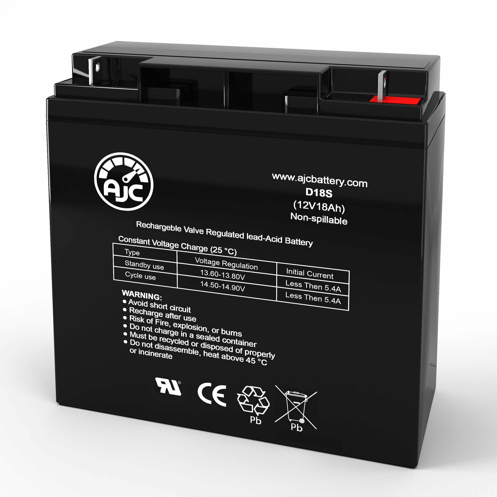 AJC Battery Compatible with Interstate DCM0018 12V 18Ah UPS Battery