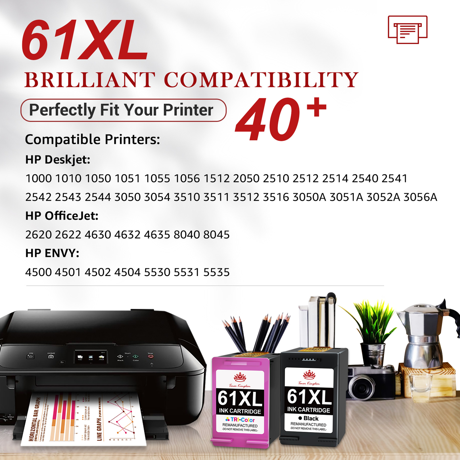 Multi-Pack Ink Cartridge For HP 60XL 61XL 62XL 63XL 64XL 65XL 67XL Printer Lot