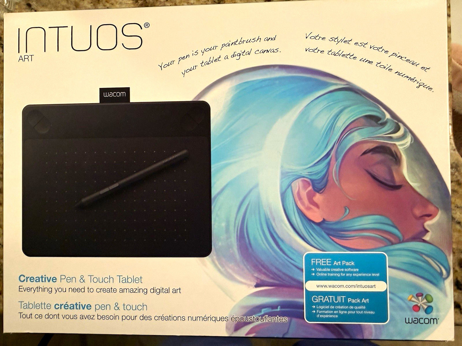 Wacom Intuos Art CTH-490/K Pen & Touch Tablet Pen Cable Box Extra Nibs