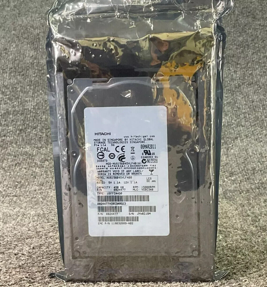 Hitachi HUS156045VLF400 450GB 15K RPM Enterprise Internal Hard Drive Used