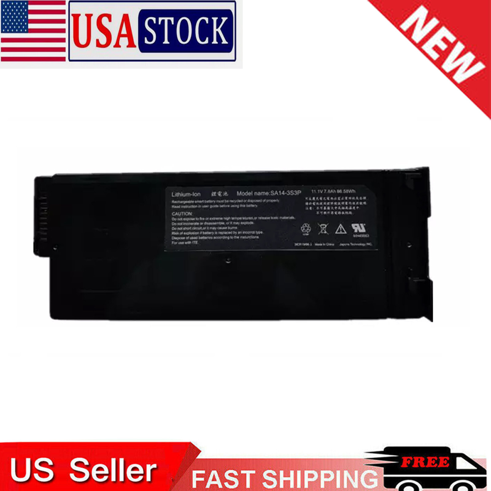 New SA14-3S3P Laptop Battery For Durabook SA14 Notebook PC 11.1V 7800mAh 86.58wh